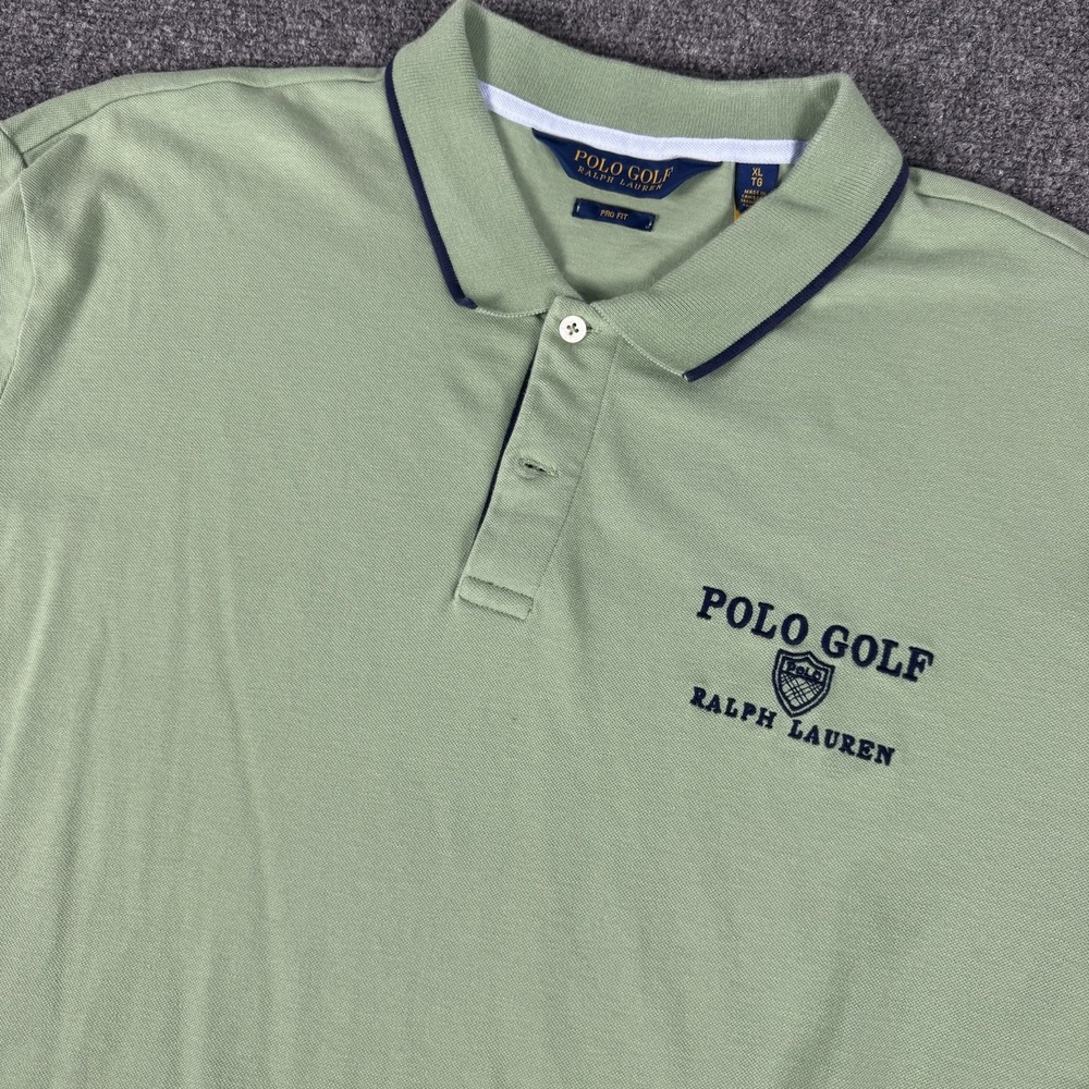 Polo Golf Ralph Lauren Pro Fit Shirt Mens XL Green Embroidered Big Crest Logo